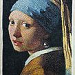 Moça com Brinco de Pérola, releitura da obra de Johannes Vermeer. Un proyecto de Bordado de Thais Trisltz - 16.12.2022