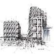 Commercial. Un proyecto de Arquitectura, Ilustración tradicional, Diseño, Bocetado e Ilustración con tinta de Dan Hogman - 10.01.2023