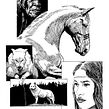 Horse and Wolf. Traditional illustration, Ink Illustration, Drawing, and Portrait Drawing project by Alberto Russo - 03.15.2023