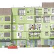 Fachada de edificio en paso a paso. Traditional illustration, Architecture, Drawing, Digital Illustration, Digital Architecture, Architectural Illustration, Sketchbook, and Editorial Illustration project by Carlos Díaz Consuegra - 03.28.2023