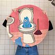 Toilet Fish. Traditional illustration, Arts, Crafts, Creativit, Fiber Arts, Punch Needle, and Textile Design project by Hanna Eidson - 04.10.2023