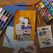 My project for course: Playful Illustration with Watercolor & Colored Pencils. Traditional illustration, Painting, Watercolor Painting, Portrait Drawing, and Colored Pencil Drawing project by Daria Solak - 05.04.2023