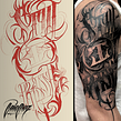 Processo Criativo. Lettering, H, Lettering, and Tattoo Design project by Caio Cruz - 05.31.2023
