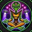 "Alien" design for Flow N Roll. Un proyecto de Ilustración tradicional, Diseño, Diseño gráfico, Serigrafía e Ilustración vectorial de Matt Curtis - 08.04.2023