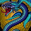 "Serpent Warrior" rash guard design. Een project van Traditionele illustratie, Grafisch ontwerp y Vectorillustratie van Matt Curtis - 29.04.2023