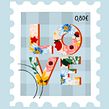LOVE VINTAGE STAMP. Ilustração digital projeto de Chiara Bacchini - 28.02.2024