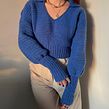 Blue Collared Balloon Sleeve Sweater. Crochet, Fiber Arts, Fashion Design, Arts, and Crafts project by Grace Xu - 04.09.2024