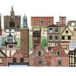Norwich. Traditional illustration, Architecture, and Digital Illustration project by Zoë Barker - 06.02.2024