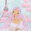 "Tokyo and Her" 20"x24" gouache on canvas Ein Projekt aus dem Bereich Mode-Illustration und Gouachemalerei von Josefina Fernandez - 27.06.2024