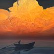 Orange Clouds. Pintura projeto de Derek Macara - 22.08.2024