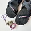Hand Embroidered Sandals with Florals. Un proyecto de Bordado de Erin McDonald - 26.08.2024