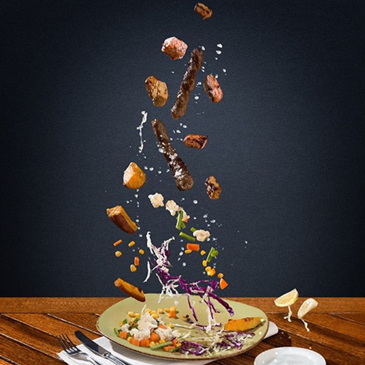 floating food photography