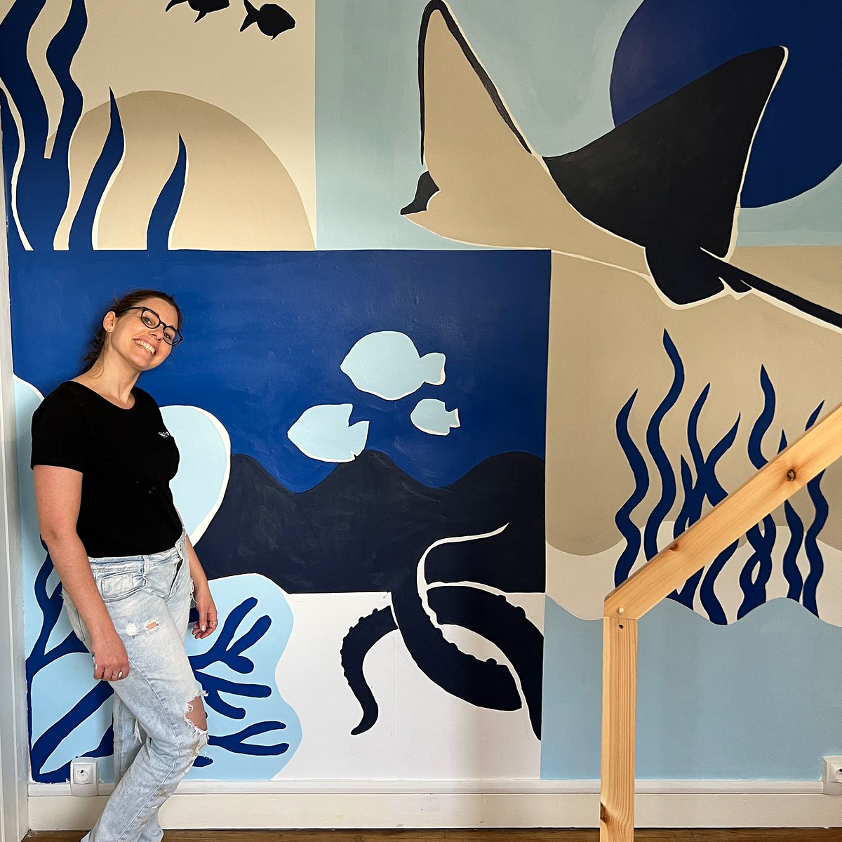 Pintura mural del océano | Domestika