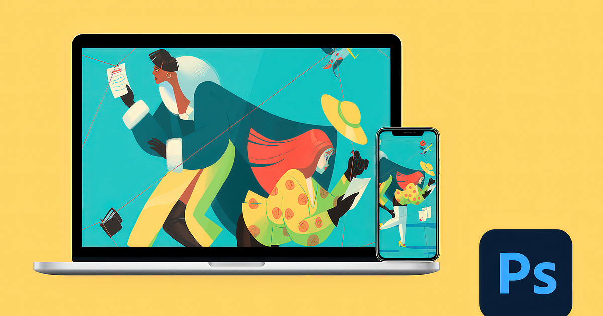 Illustration of Stylish Female Characters in Photoshop