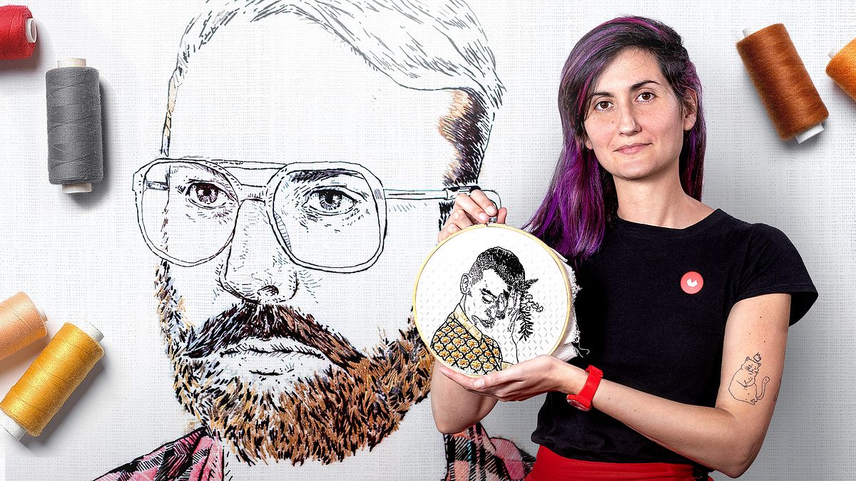 Creación de retratos bordados