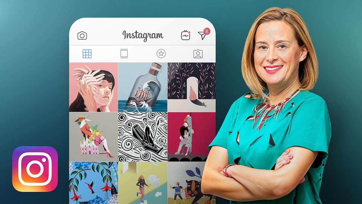 Erstellen eines Illustrationsportfolios auf Instagram