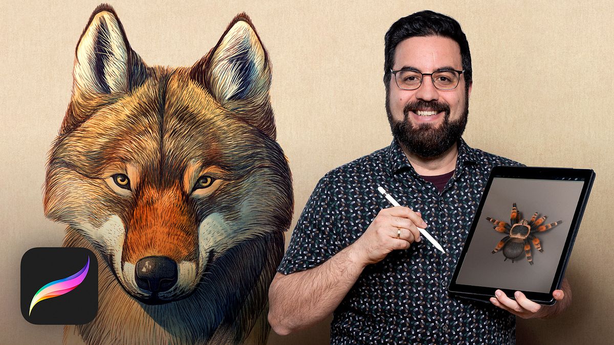 Naturalistyczne ilustracje zwierząt w programie Procreate
