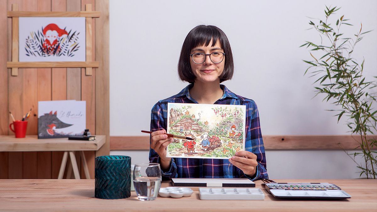 Imaginary Worlds Illustrated with Ink and Watercolor