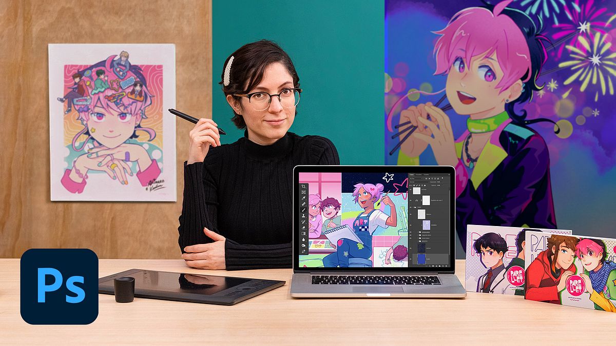 Ilustração digital com influência mangá