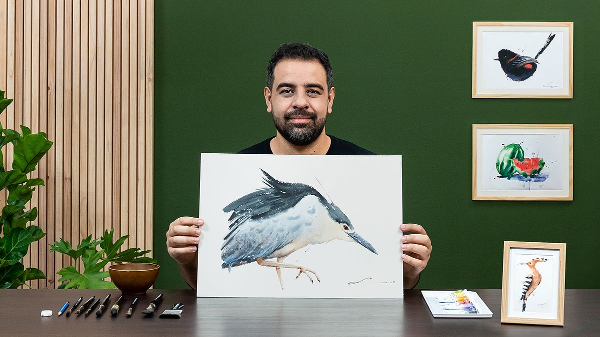 Aquarela naturalista com expressão e personalidade