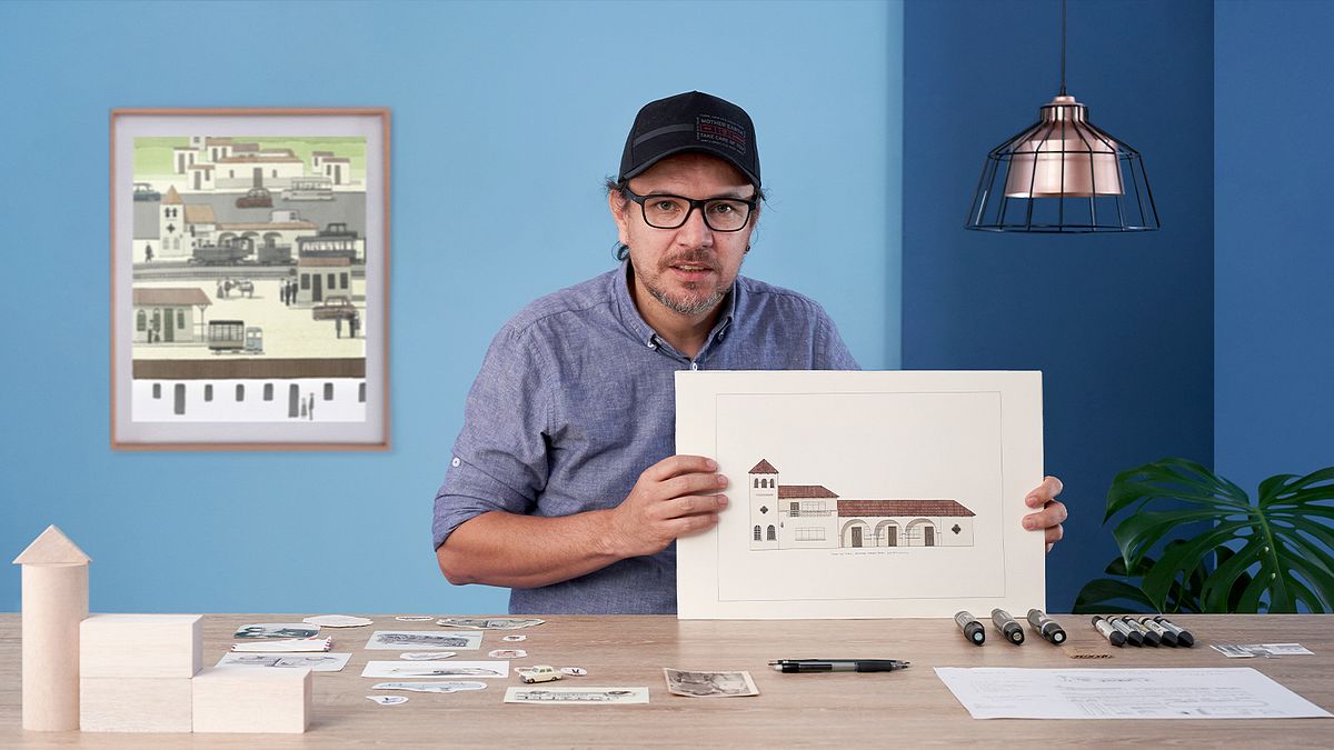 Dessin d'architecture pour des histoires illustrées