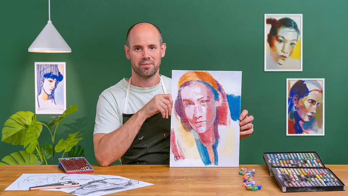 Expressive Portrait Drawing with Soft Pastels