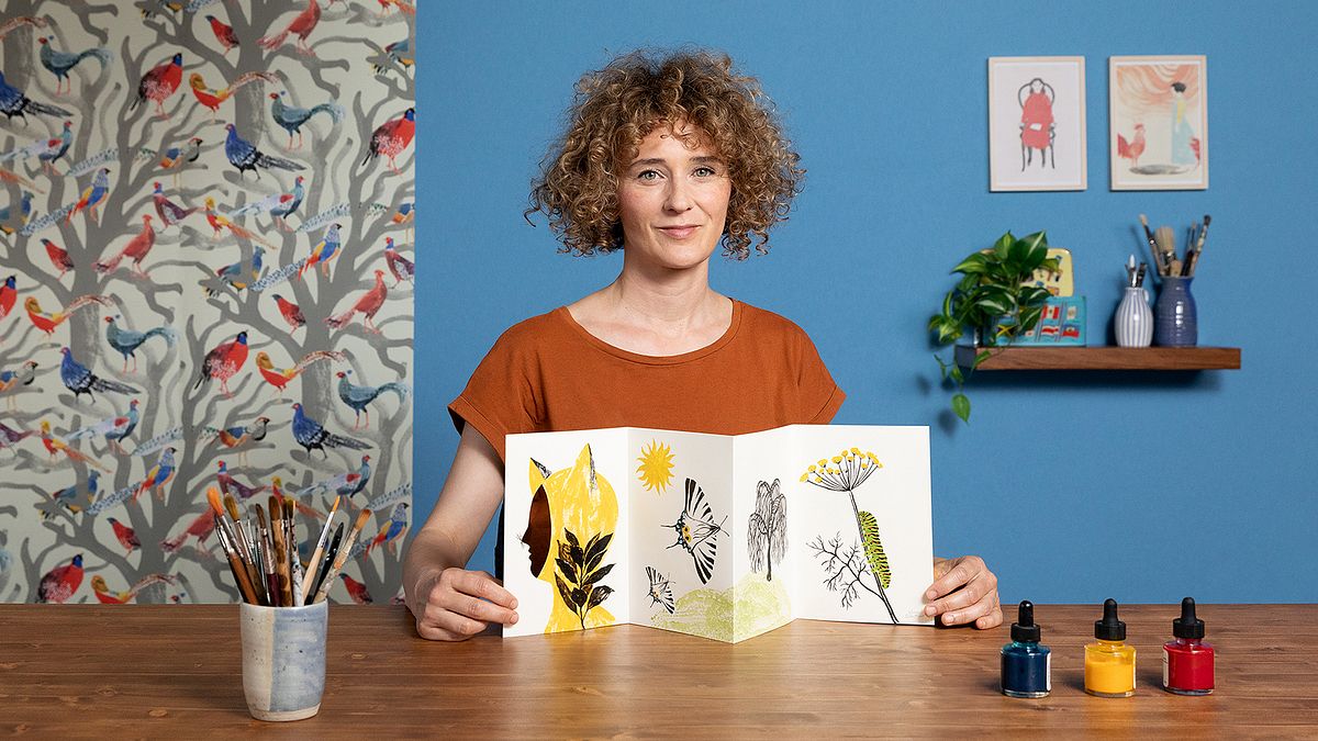 Illustrazione sperimentale e creativa con china e acrilico