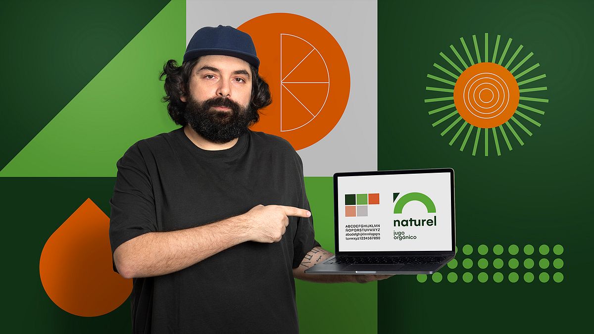 Design de identidade visual com traços grossos