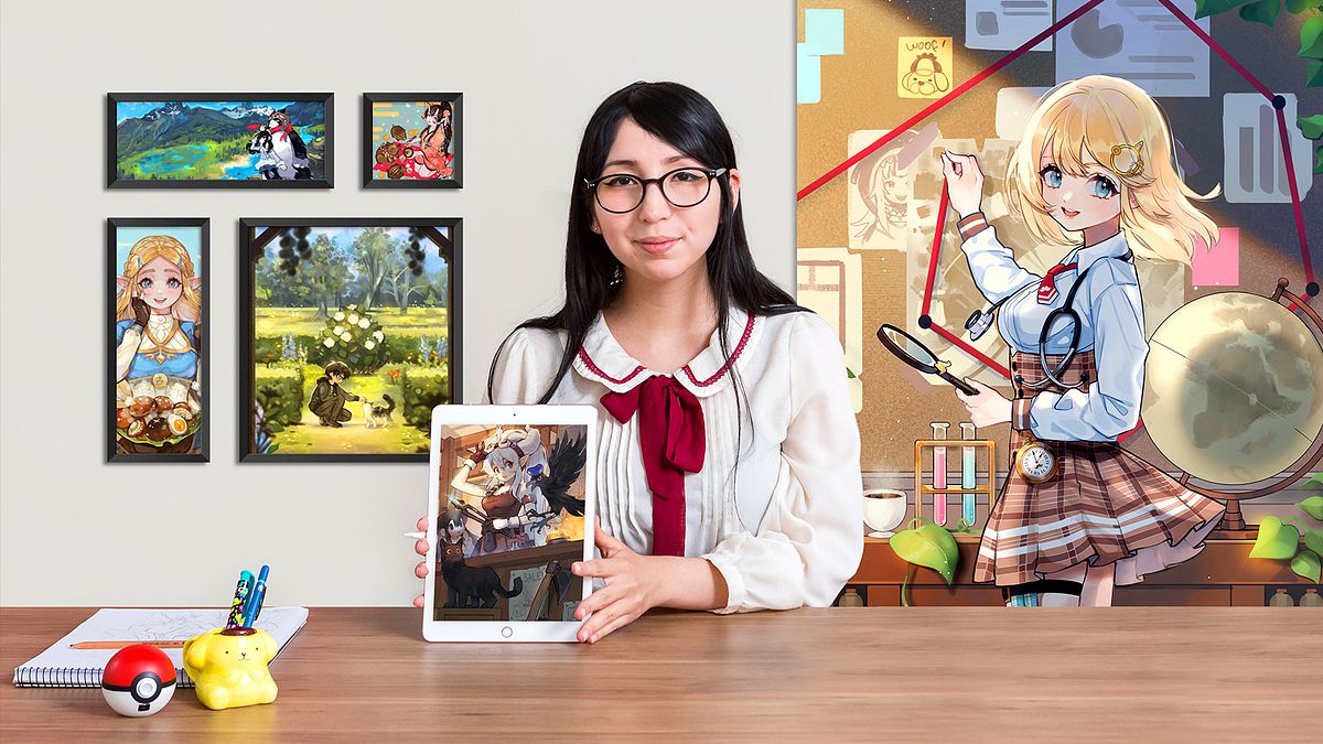 Ilustrasi digital karakter manga