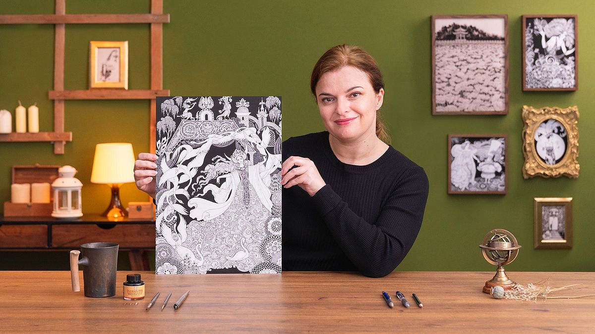 Märchenillustration mit Feder und Tinte