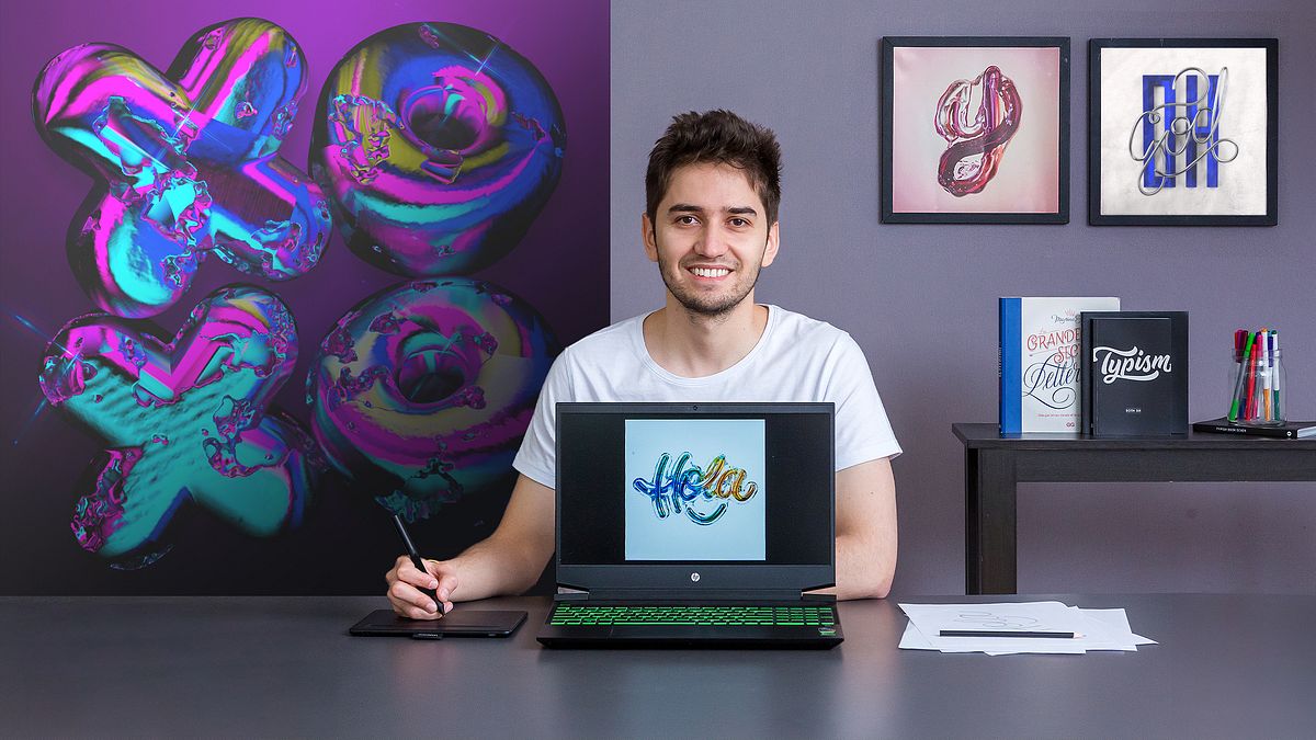 3D Font Design with a Metallic Finish