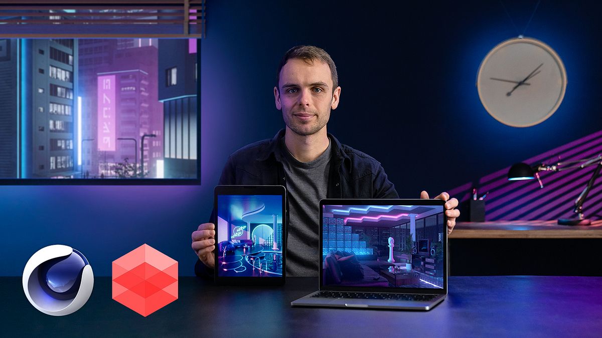 Visualização 3D de interiores retrô com Cinema 4D