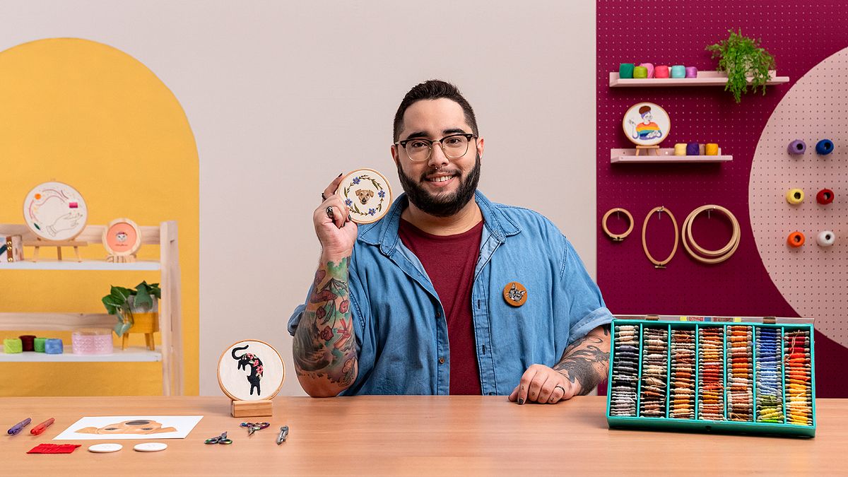 Bestickte Accessoires: Tierminiaturen mit Nadelmalerei
