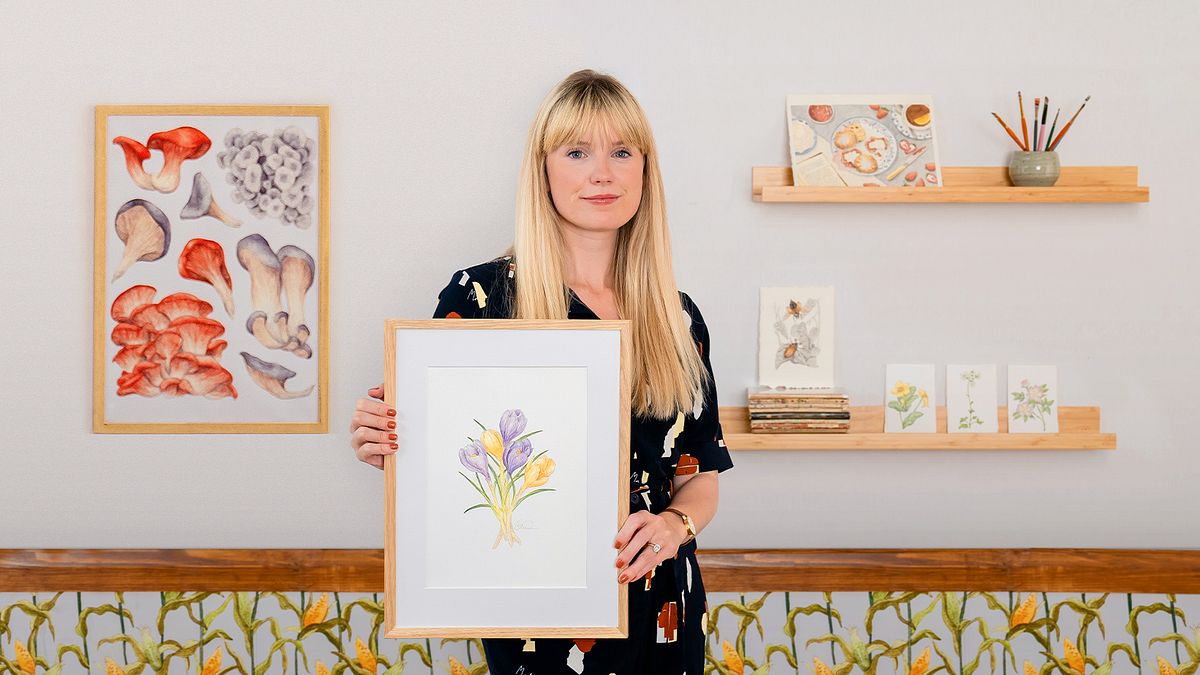 Naturillustration mit Aquarell und Stift