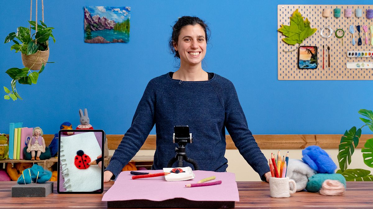 Animação em stop motion com needle felting