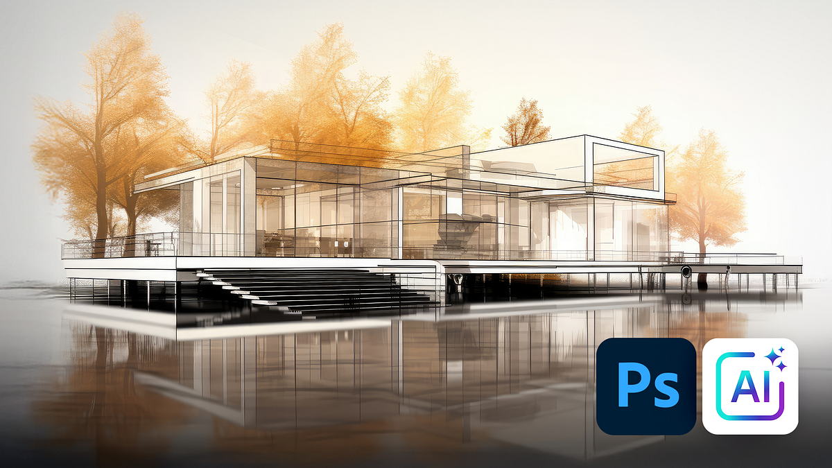 Composing Images for ArchVIZ with Artificial Intelligence and Photoshop