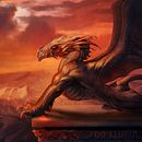 Atardecer con dragón. Een project van Traditionele illustratie van Llucià Riba Galí - 29.03.2011
