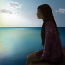 Girl At Lake. Design, and Traditional illustration project by Luis E. Arellano - 07.09.2011