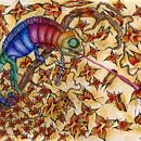 Trippy chameleon. Traditional illustration project by Penelope Moreno - 08.07.2011