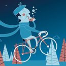 Neruda en bicicleta. Traditional illustration project by Estefani Bravo Morales - 09.20.2012