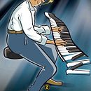 Piano Man. Een project van Traditionele illustratie van jordi esteve zapata - 15.02.2014