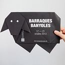 Origami Poster Barraques Banyoles. Un proyecto de Diseño, Diseño gráfico y Serigrafía de Anna Pigem - 23.10.2013