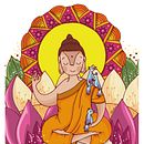 -Namaste-. Fine Arts, Character Design, and Traditional illustration project by Laura Villana - 09.17.2014