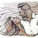 Daniel y Desirée bachata. Fine Arts, and Traditional illustration project by Tatiana García - 09.22.2014