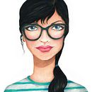 Chica con gafas. Un proyecto de Ilustración tradicional de Sandra Martinez - 15.02.2015