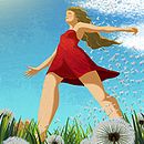 Red dress Ein Projekt aus dem Bereich Design und Traditionelle Illustration von juli vasilieva - 19.02.2015