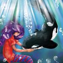 Niña y orca. Projekt z dziedziny  Sztuki piękne, Projektowanie graficzne, Trad, c i jna ilustracja użytkownika Dulsonio dudu - 28.02.2015
