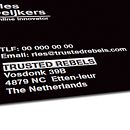 Marketing para la agencia Holandesa "Trusted Rebels". Un proyecto de Br, ing e Identidad, Dirección de arte, Diseño de producto, Diseño gráfico, Fotografía, Packaging y Publicidad de Sandra Sanz - 25.03.2015