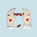 Ilustración 36 days of type H - Leyenda del Hilo Rojo. Un proyecto de Dirección de arte e Ilustración tradicional de Esther HIJANO MUÑOZ - 14.04.2015