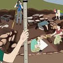 Arqueologia i arqueòlegs III (Excavació). Un progetto di Illustrazione tradizionale di Mery - 25.08.2014